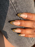 Golden V French with Dimond Pressonnail  With Nailkit