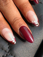 French With White Flower Pressonnail With Nailkit