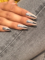 Nude With Black Ab Design N Glitter Pressonnail With Nailkit