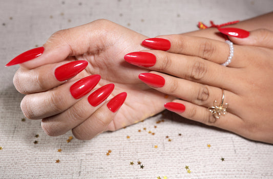 Red Solid PressonNail With Nailkit