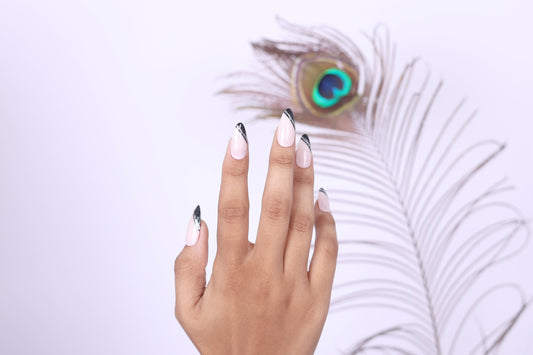 black french glitter line preeson nail with nailkit