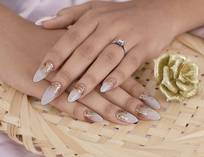 whiteglitter preeson nail with nailkit
