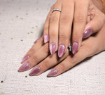 pink cateye preesonnails with nailkit
