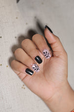 white and black preesonnails with nailkit