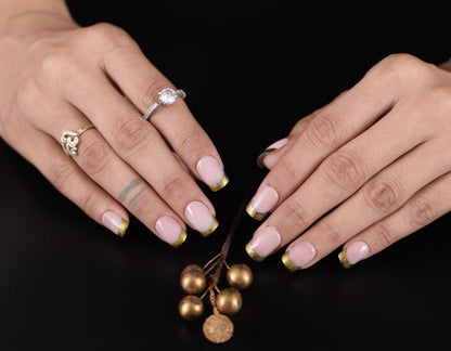 pink with goldan frech preeson nail with nailkit