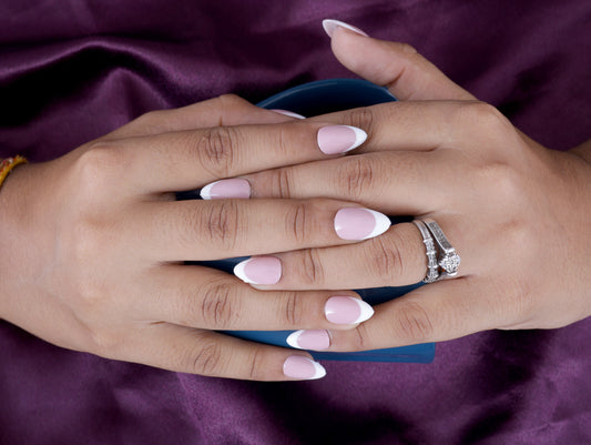 White Crome French Preesonnail with Nailkit