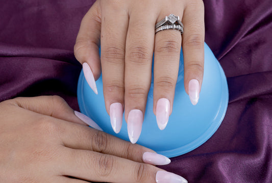 White Cateye French Preesonnail With Nailkit