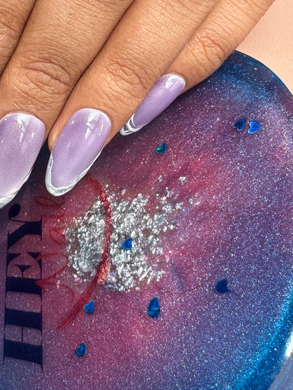 Purple Cateye With Silver Chrome