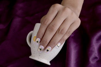 Black Heart Goldan Foli Preesonnail With Nailkit