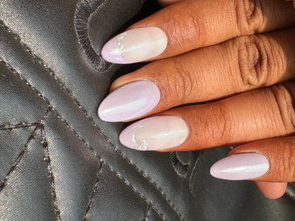 Purple French With chrome N Pearl PressonNail With Nailkit