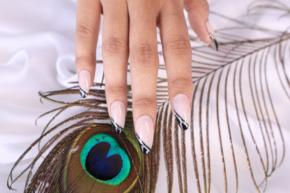 black french glitter line preeson nail with nailkit