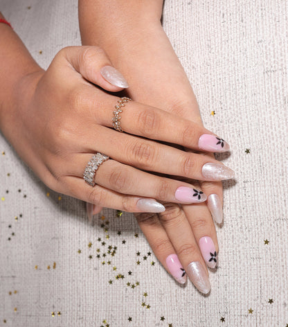 Gold Texture Presson Nail With Nailkit