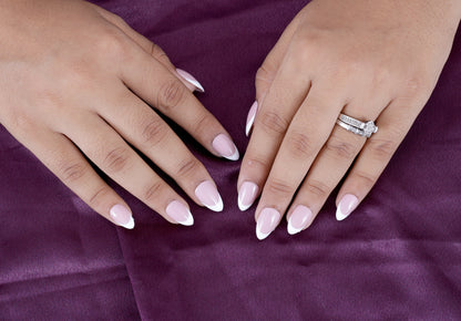 White Crome French Preesonnail with Nailkit