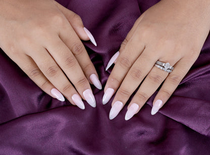 White Cateye French Preesonnail With Nailkit