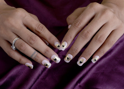 Black Heart Goldan Foli Preesonnail With Nailkit