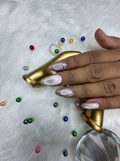SILVER TOUCH N CATEYE PRESSONNAIL WITH NAILKIT