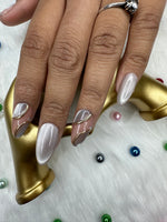 CATEYE WITH SILVER TOCH PRESSON NAIL WITH NAILKIT
