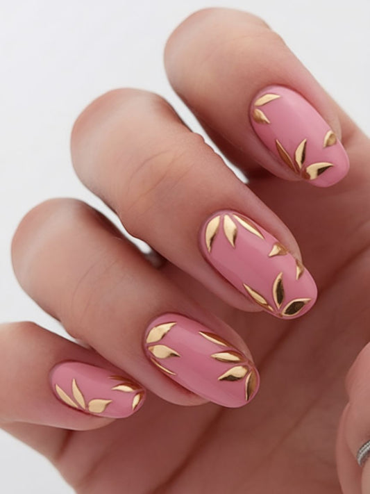 GOLD FLOWERNAILS WITH NAILKIT