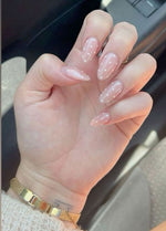 CHROME WITH WHITE DOT PRESSONNAIL WITH NAIL KIIT